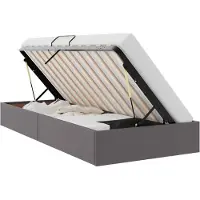 vidaXL Coffret de lit avec rangement, gris, 90 x 190 cm, similicuir