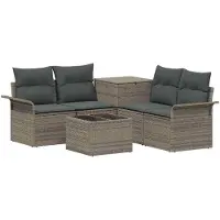 vidaXL Ensemble de canapés , 6 pièces, gris et gris foncé, pour 4 personnes