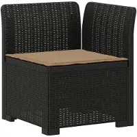 vidaXL : Canapé de jardin pour 4 personnes avec coussins, imitation rotin, plastique PP, couleur anthracite