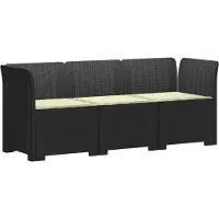 vidaXL : Canapé de jardin 3 places avec coussins, imitation rotin, polypropylène, anthracite