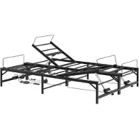vidaXL Lit électrique réglable, structure noire, 140 x 190 cm, en acier
