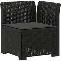 vidaXL : Canapé de jardin 3 places avec coussins, imitation rotin, polypropylène, anthracite