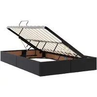 vidaXL Coffret de lit Ottoman noir, 120 x 200 cm, similicuir