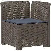 vidaXL : Canapé de jardin pour 5 personnes avec coussins, imitation rotin, plastique PP, gris clair