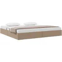 vidaXL Coffret de lit capitonné, couleur cappuccino, 200 x 200 cm, revêtement en similicuir