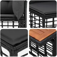 vidaXL Ensemble de canapés de jardin , 6 pièces, noir et gris foncé, en polyrotin