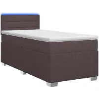 Syfax Lit avec sommier à ressorts, matelas et éclairage LED, couleur marron foncé, dimensions 90 x 200 cm