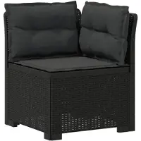vidaXL : Canapé de jardin pour 1 personne avec coussins, imitation rotin, plastique PP, anthracite