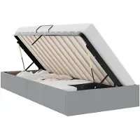 vidaXL Coffre de lit avec espace de rangement, gris clair, 90 x 190 cm, revêtement en tissu