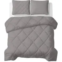 Royal Textile Couverture "Sleeptime Lazy" unie, couleur gris, dimensions 240 x 200 cm, avec housses de coussin