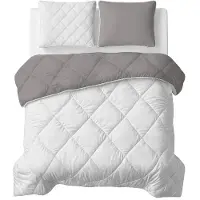 Royal Textile Couverture "Sleeptime Lazy" unie, beige - taupe/gris, 200 x 200 cm, avec housses de coussin