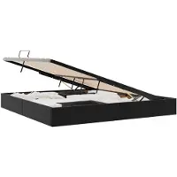 vidaXL Coffret de lit Ottoman, noir, 200 x 200 cm, similicuir