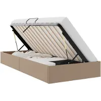 vidaXL Coffret de lit capitonné, couleur cappuccino, 90 x 200 cm, revêtement en similicuir