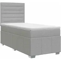 vidaXL Lit boxspring avec matelas gris clair 90 x 200 cm Tissu