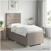 vidaXL Lit Boxspring avec matelas Taupe 100 x 200 cm Tissu