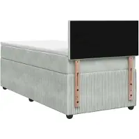 vidaXL Lit boxspring avec matelas gris clair 90 x 190 cm velours