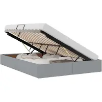 vidaXL Coffre de lit avec espace de rangement, gris clair, 140 x 190 cm, revêtement en tissu