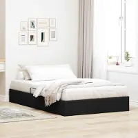 Prolenta Lit plateforme Ottoman avec rangement, couleur noire, 120 x 200 cm, revêtement en tissu