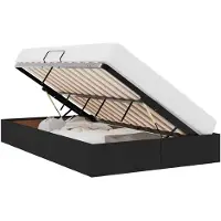 vidaXL Coffre de lit avec espace de rangement, noir, 120 x 200 cm, revêtement en tissu