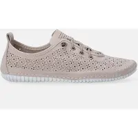 Venezia - Mocassins d'intérieur pour femmes, style ballerine, en cuir véritable, couleur beige, avec lacets élastiques, taille 38