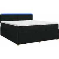 vidaXL Lit boxspring avec matelas noir 140 x 190 cm Tissu
