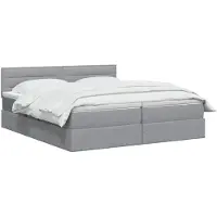 vidaXL Lit de rangement avec tête de lit, 2 pièces, gris clair, similicuir