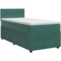Syfax Lit boxspring avec matelas Vert foncé 100 x 200 cm velours