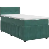 vidaXL Lit boxspring avec matelas vert foncé 100 x 200 cm velours