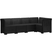 vidaXL Canapé de jardin pour 5 personnes, imitation rotin, plastique PP, anthracite