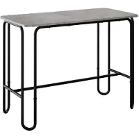 Syfax Table de salle à manger, 100 x 50 x 75 cm, matériau composite en bois, couleur gris béton, forme rectangulaire