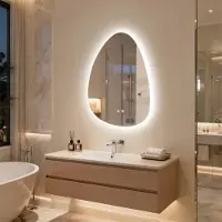 StarTech.com Miroir de salle de bain LED design - Miroir mural 55x77 cm - Anti-buée - Éclairage intégré - Capteur tactile - 3 températures de couleur - Indice de protection IP44