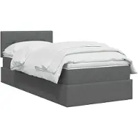 vidaXL Lit avec rangement et matelas Gris foncé 100 x 200 cm Velours