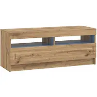 vidaXL Meuble TV LED en bois imitation chêne artisanal, marque