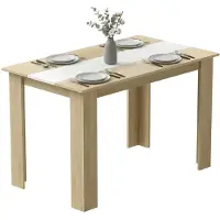 StarTech.com Table de salle à manger / table de cuisine - Table rectangulaire en bois - 120x69x75 cm - Design moderne et minimaliste - Pour 4 à 6 personnes - Beige