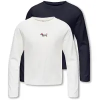 ONLY GIRLS T-Shirt 'KOGREX' bleu nuit / marron / blanc