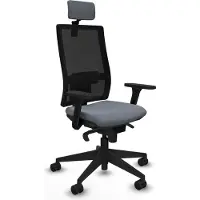 Piqueras Y Crespo Chaise de bureau , modèle 3D066N2, couleur grise