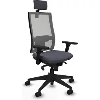 Piqueras Y Crespo Chaise de bureau , modèle 3D066N2, couleur gris foncé