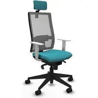 Piqueras Y Crespo Chaise de bureau , modèle 4B066N2, couleur turquoise