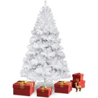 Izrielar 180cm Arbre de Noël artificiel avec 770 pointes PVC, Sapin avec support, Arbre de Noël artificiel blanc