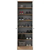 Dmora Modenese - Armoire 2 Portes, 60x183h cm Blanc, 6 Étagères