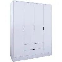 Dmora Paterno - Grande garde-robe, 140x182h cm Blanc, Portemanteau