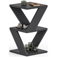 Dmora Rubiana - Table Basse, 30x30x50h cm Noir, 2 Compartiments