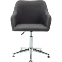 vidaXL Chaise de bureau Pivotante Tissu gris foncé