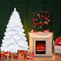 Jayseuw 180 cm Sapin de Noël avec support en métal pour arbre de Noël Montage facile pour mariage, Noël, chambre à coucher Noël,Blanc
