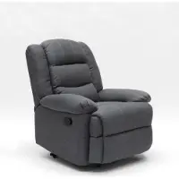 MBK FINCOM Maura Fauteuil Relaxant Pliable avec Repose-Pieds 4 Roues - Gris