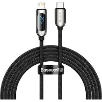 Baseus Fast Charging Cable Usb Type C - Lightning 20W Power Delivery With Display Screen Power Meter 2M Black (Catlsk-A01)