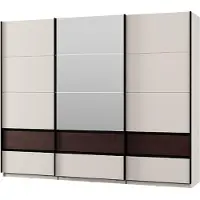 Dmora Sapa - Armoire 3 Portes, 267x62 cm Blanc Crème, 3 Étagères