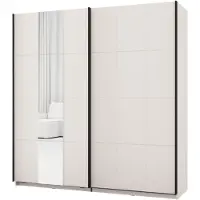 Dmora Asilah - Armoire 2 Portes, 195x205h cm Blanc Crème, Porte-vêtements