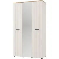 Dmora Bhakta - Armoire à 3 Portes, 117x54 cm Blanc Crème, 4 Étagères
