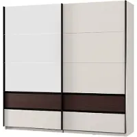Dmora Vangvi - Armoire 2 Portes, 220x217h cm Blanc Crème, 2 Étagères